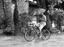 Rainy day biking